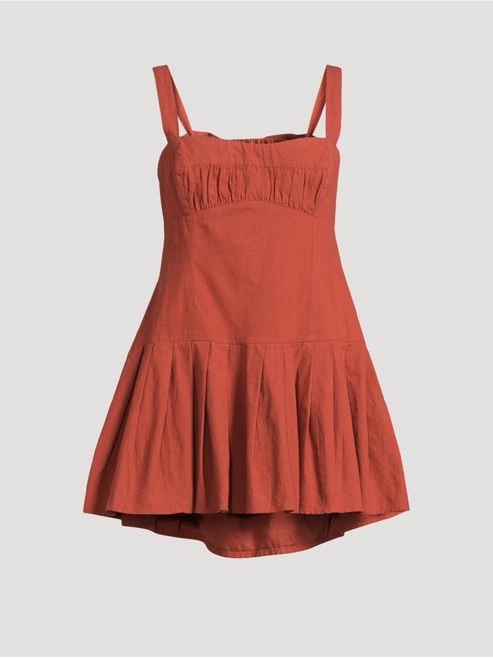 Free People • Azasia minidress Mini Dress Redwood with pleated skirt & open back